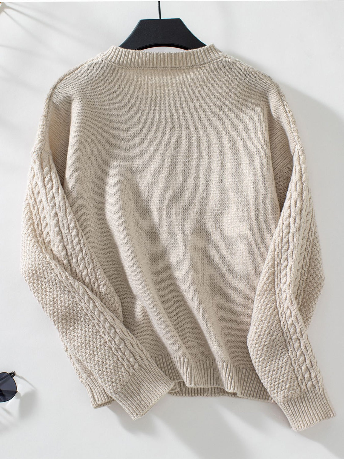 Cable-Knit Round Neck Button Up Cardigan - Charming Charlie
