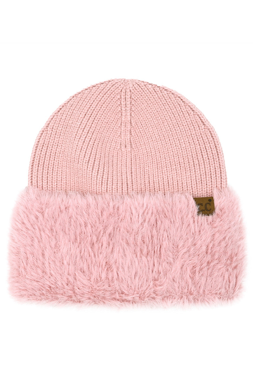Rose C.C Fur Cuff Beanie