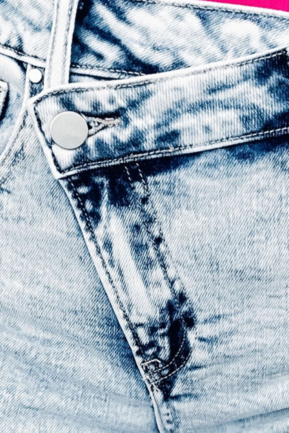 Raw Hem Buttoned Denim Shorts with Pockets - Charming Charlie