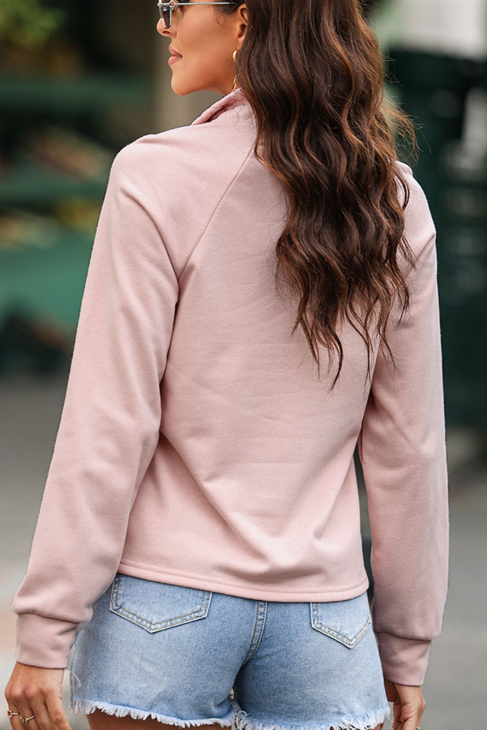 Textured Quarter Zip Long Sleeve Sweatshirt - Charming Charlie