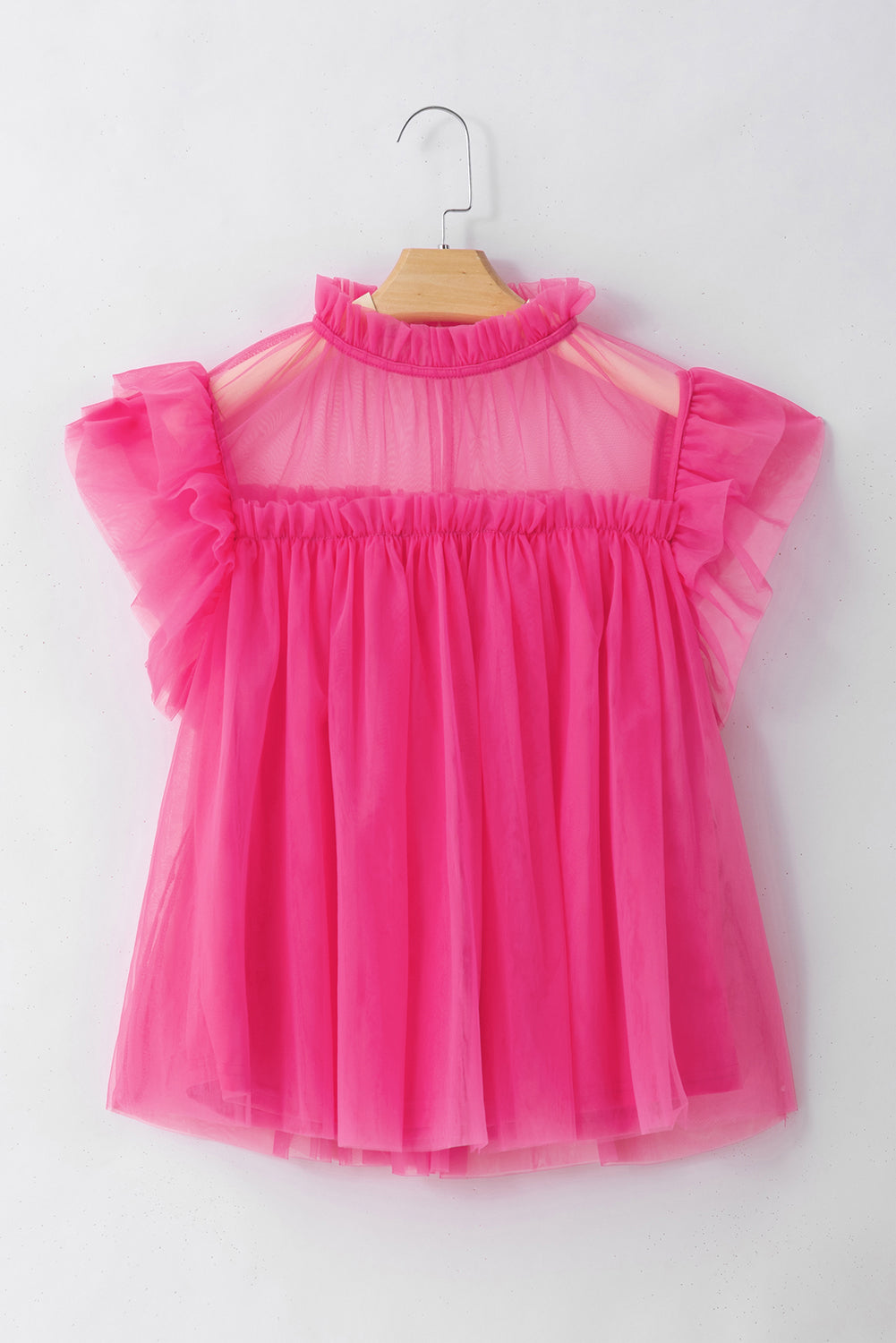 Frill Mock Neck Cap Sleeve Blouse - Charming Charlie