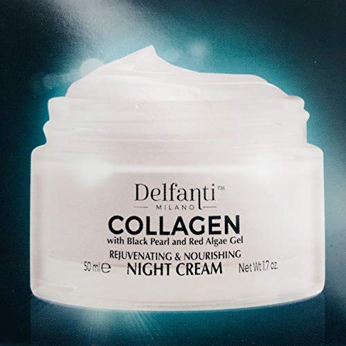Delfanti-Milano • COLLAGEN REJUVENATING AND NOURISHING Night Cream • Face and Neck Moisturizer with BLACK PEARL and RED ALGAE GEL• Made in Italy - Charming Charlie