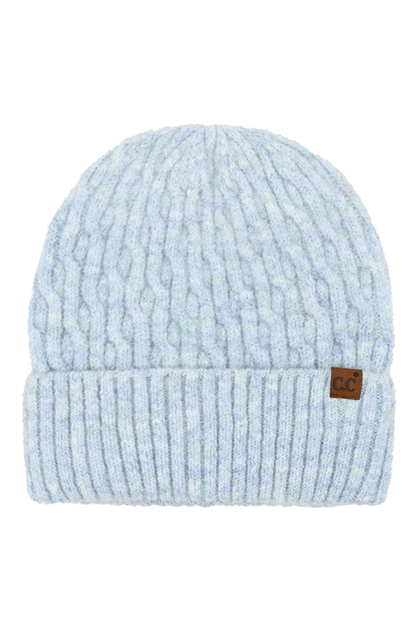 Blue C.C Chain Link Cable Cuff Beanie