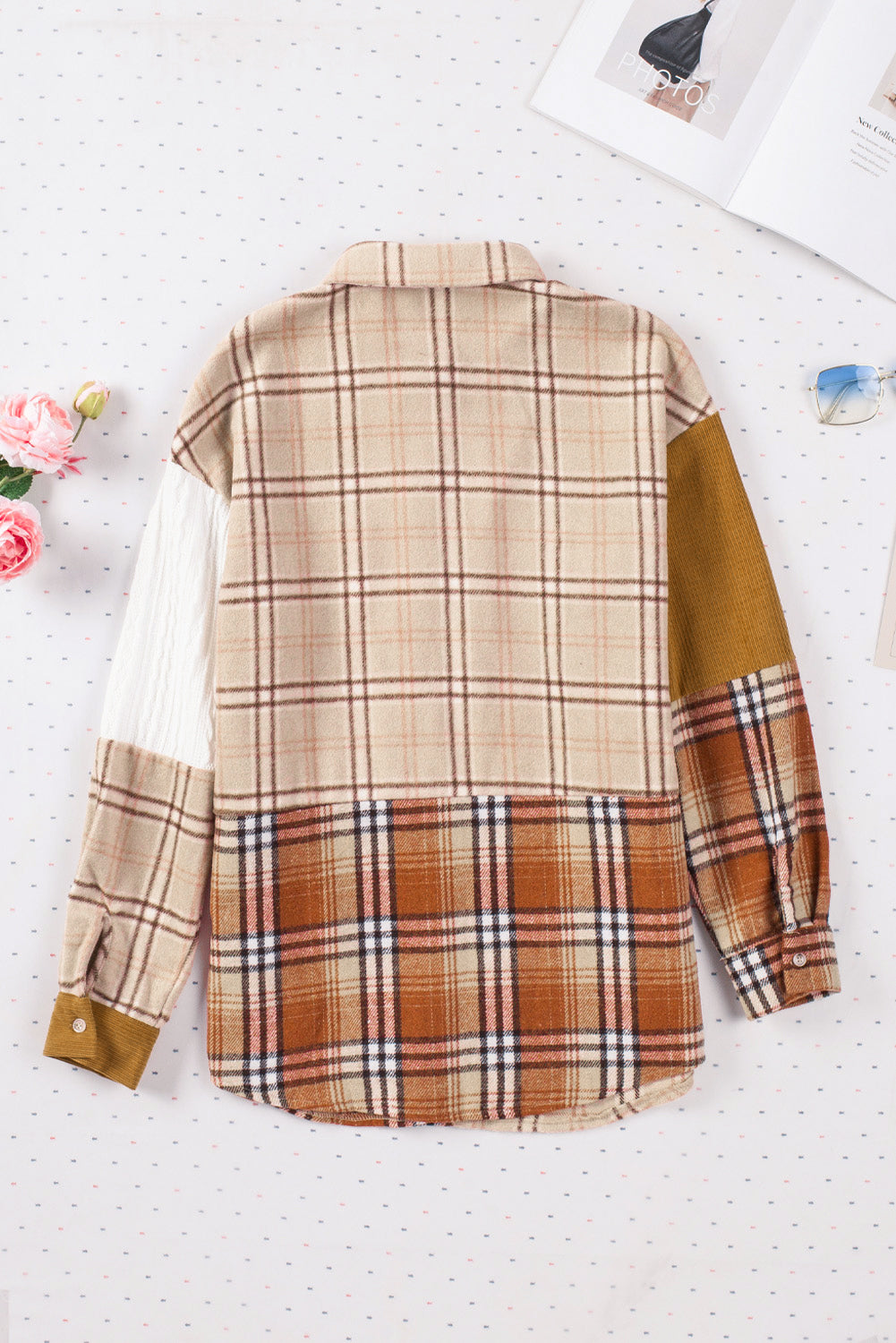 Plaid Button Up Long Sleeve Shacket - Charming Charlie