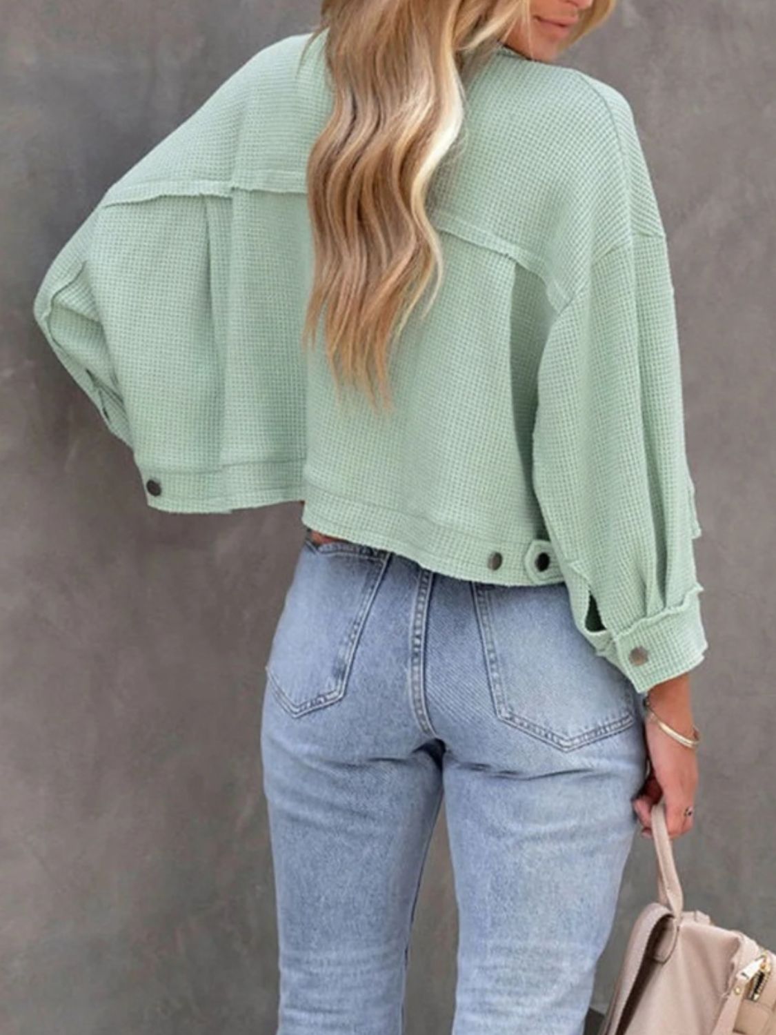 Button Up Long Sleeve Jacket - Charming Charlie