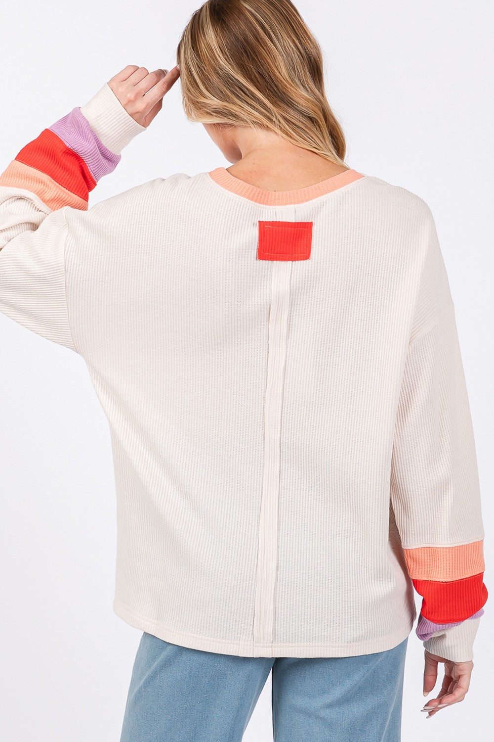 SAGE + FIG Color Block Waffle Knit T-Shirt - Charming Charlie