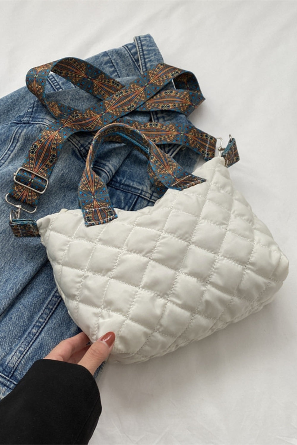 Bubble Textured Printed Strap Handbag - Charming Charlie