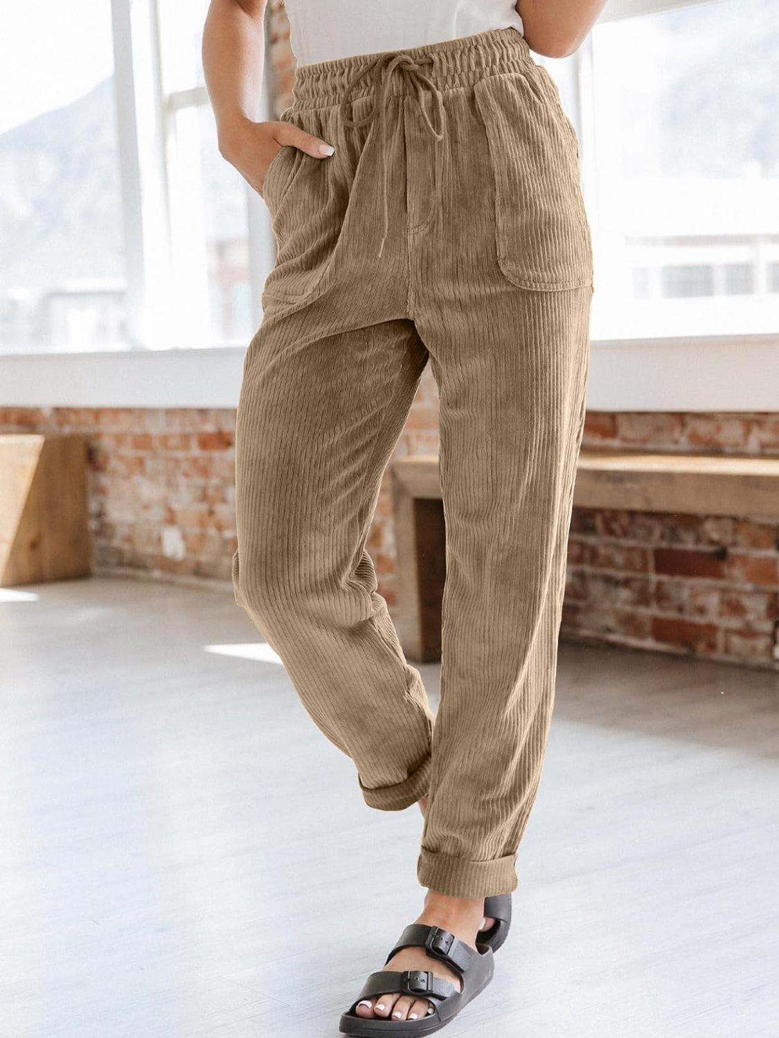 Drawstring Pants with Pockets - Charming Charlie