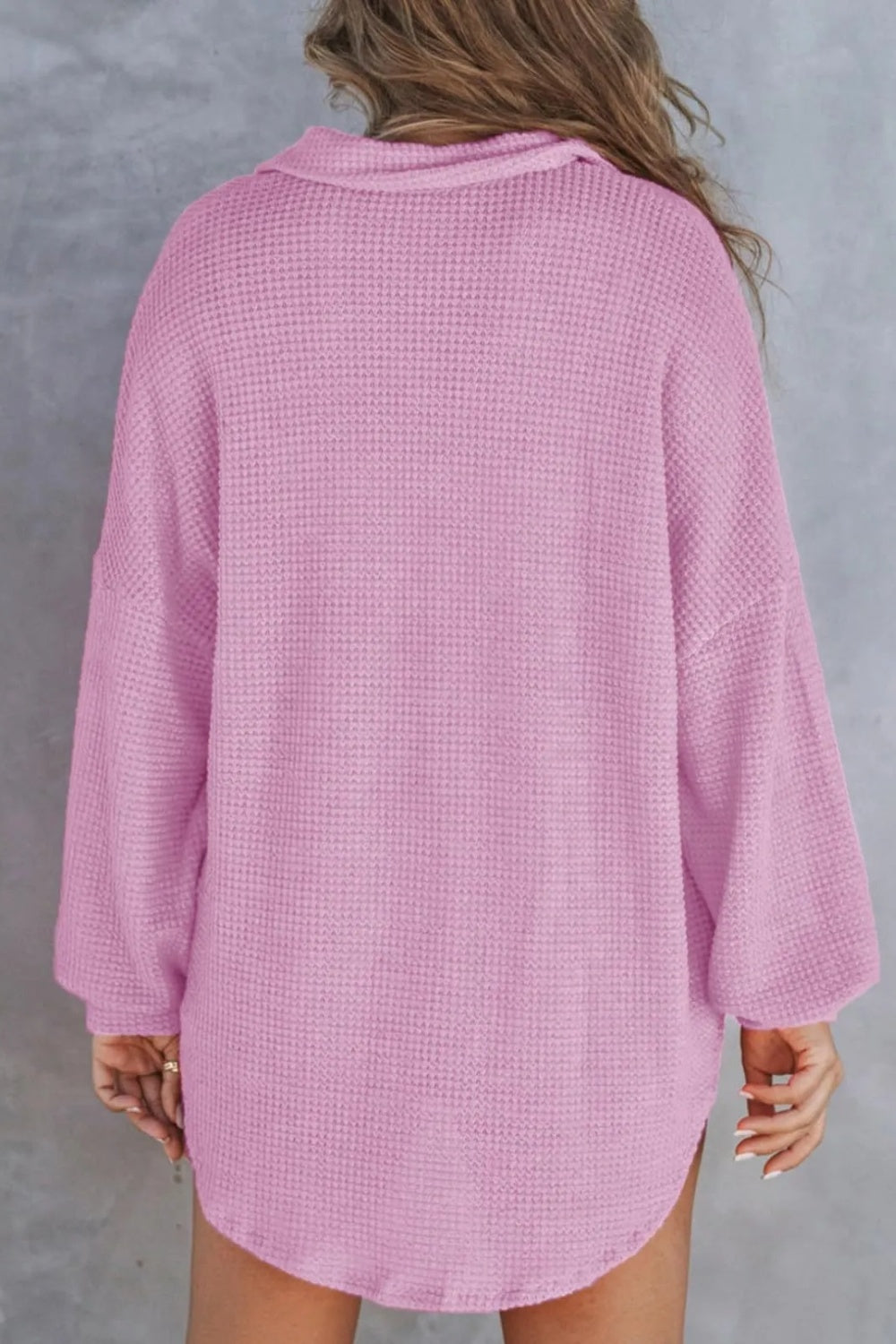 Half Button Long Sleeve Sweatshirt - Charming Charlie