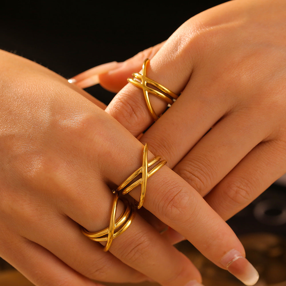 18K Gold-Plated Crisscross Ring - Charming Charlie