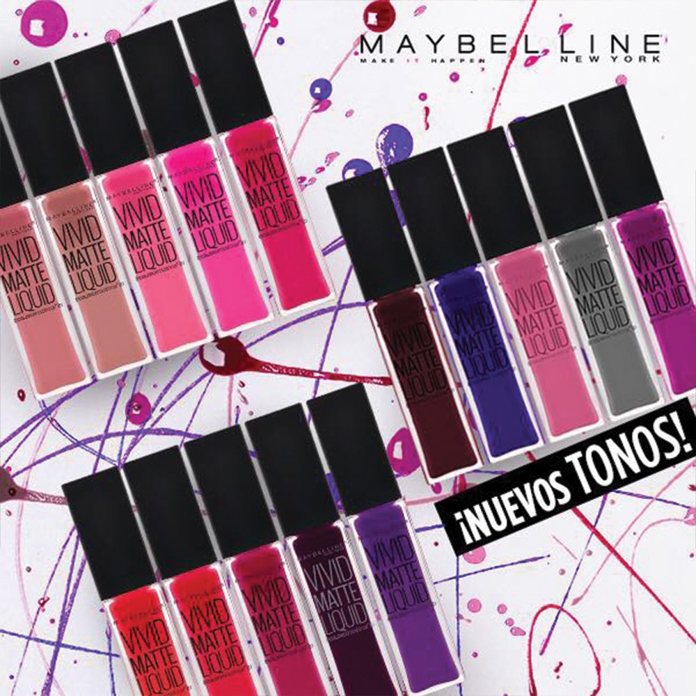 Maybelline New York Color Sensational Vivid Matte Liquid, Nude Thrill, 0.26 Fluid Ounce - Charming Charlie
