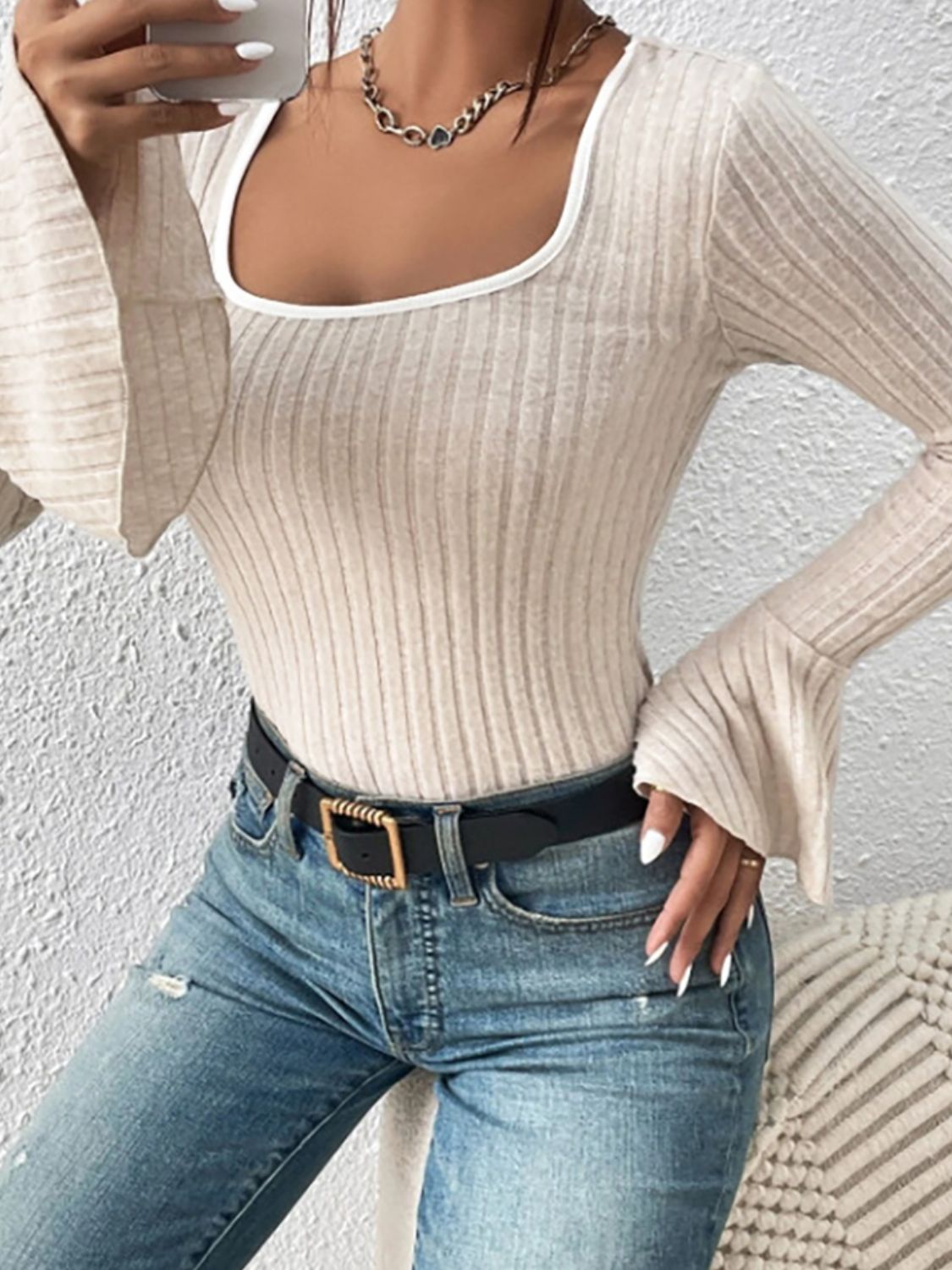 Scoop Neck Long Sleeve T-Shirt - Charming Charlie