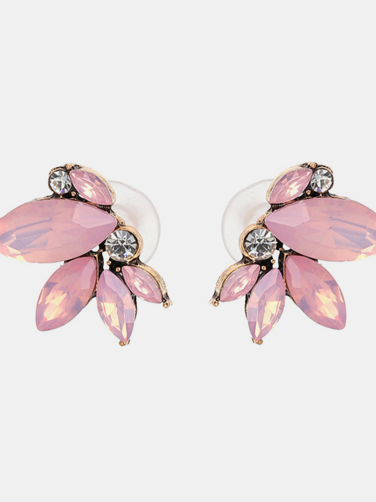 Alloy Rhinestone Flower Stud Earrings - Charming Charlie