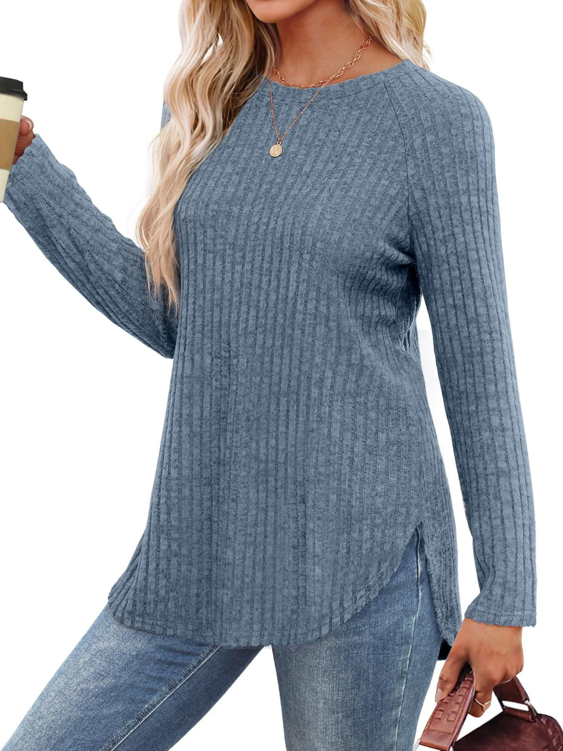Round Neck Raglan Sleeve T-Shirt - Charming Charlie