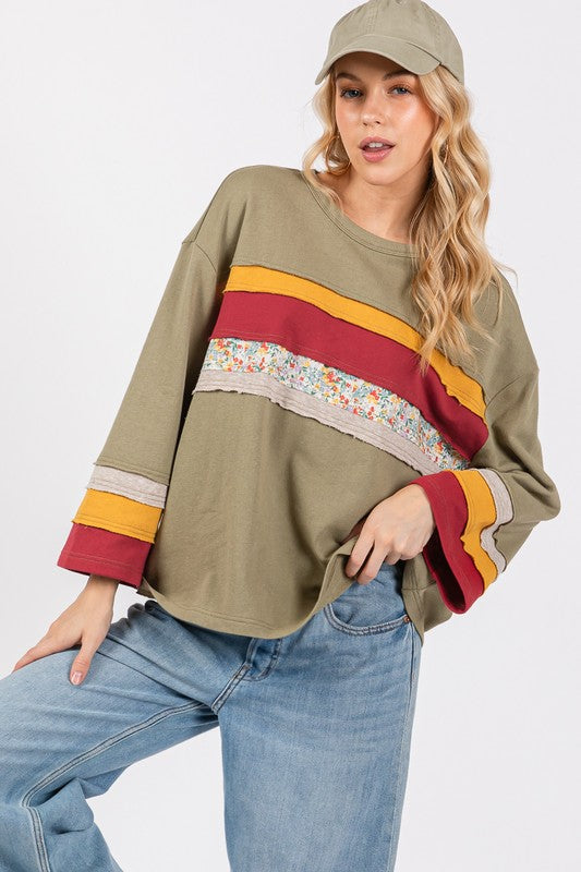 SAGE + FIG French Terry Color Block T-Shirt - Charming Charlie