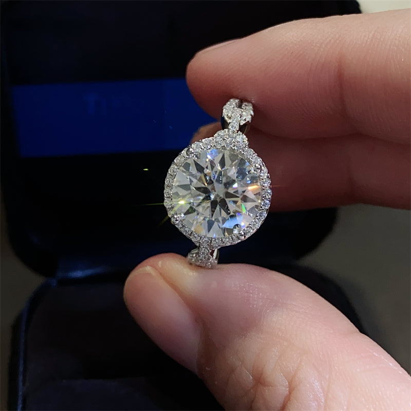3 Carat 925 Sterling Silver Moissanite Ring - Charming Charlie