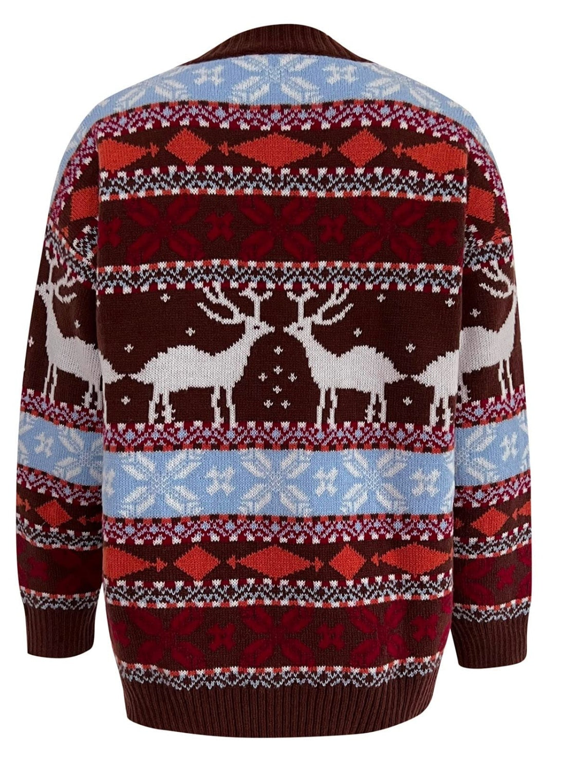 Geometric Round Neck Dropped Shoulder Sweater - Charming Charlie