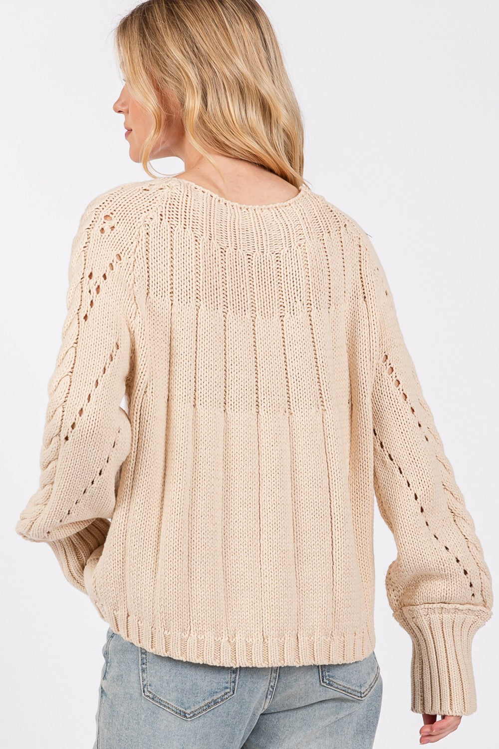 SAGE + FIG Cable-Knit Long Sleeve Sweater - Charming Charlie