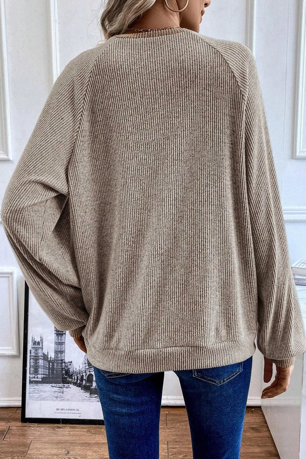 Quarter Buttoned Long Sleeve Blouse - Charming Charlie