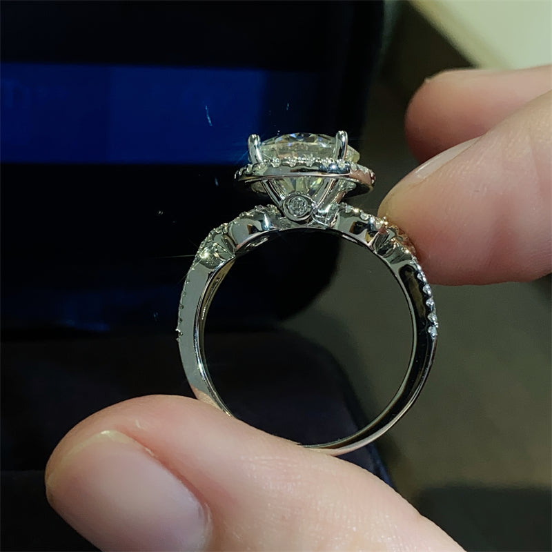 3 Carat 925 Sterling Silver Moissanite Ring - Charming Charlie