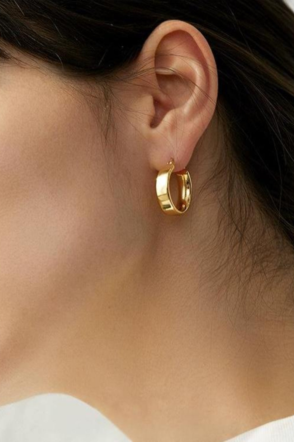 Gold-Plated Brass Huggie Earrings - Charming Charlie