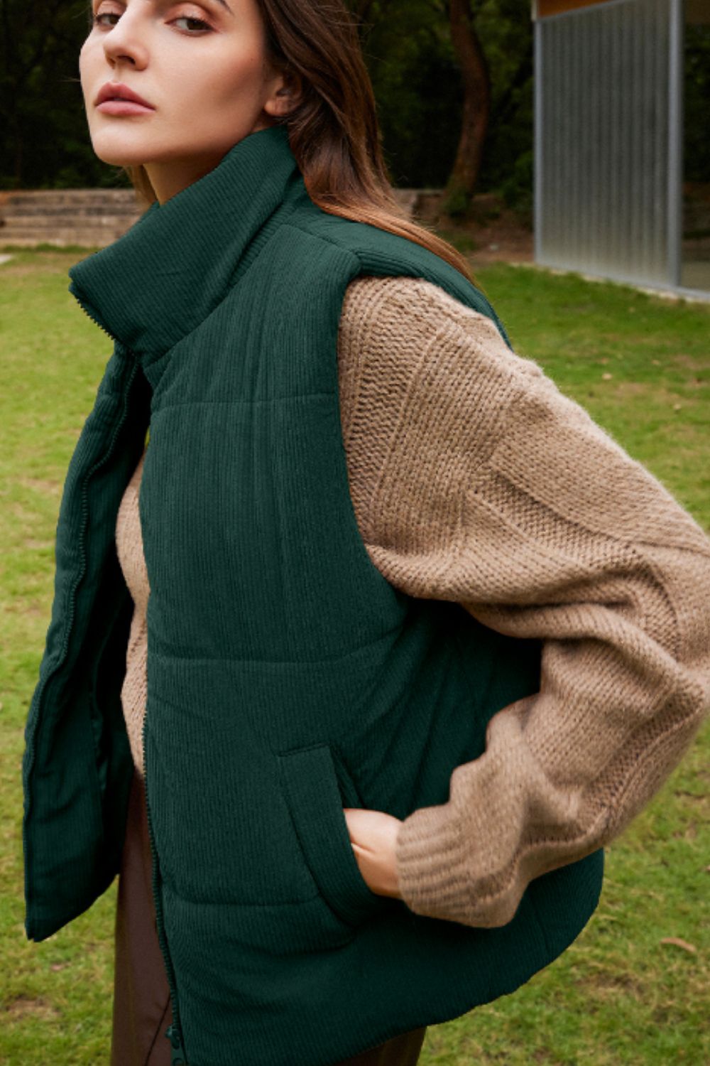 Zip Up Turtleneck Vest Coat - Charming Charlie