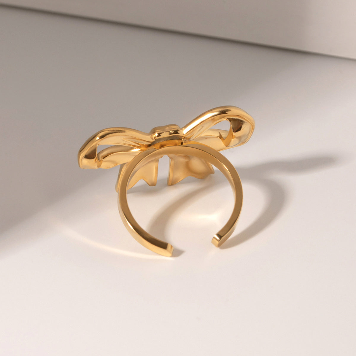 18K Gold-Plated Stainless Steel Bow Ring - Charming Charlie