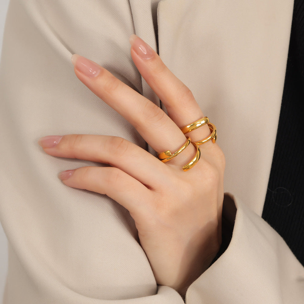 Titanium Steel Layered Wrap Ring - Charming Charlie