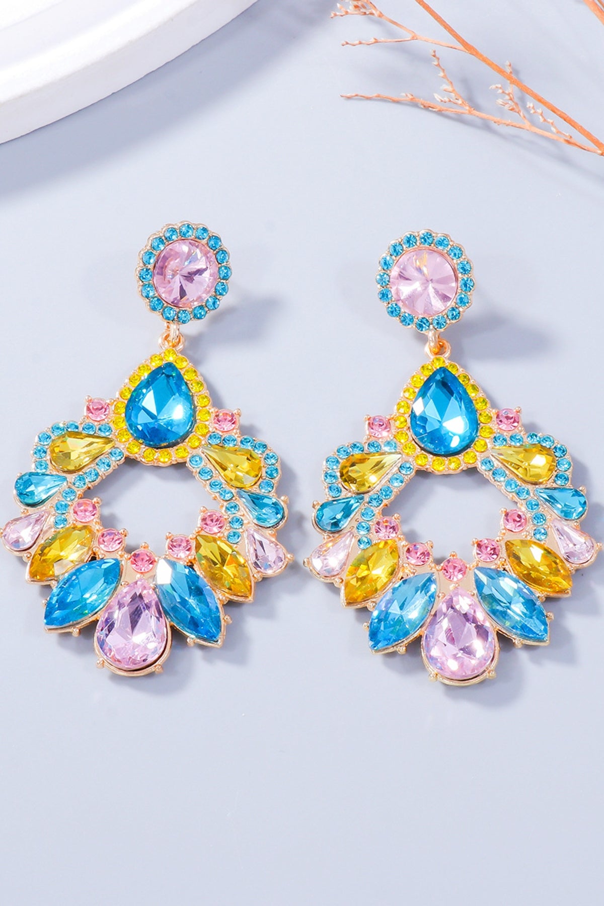 Alloy Rhinestone Dangle Earrings - Charming Charlie