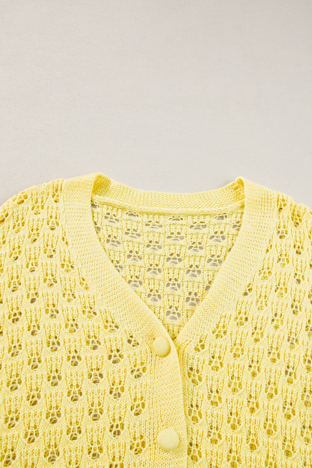 Openwork V-Neck Long Sleeve Cardigan - Charming Charlie