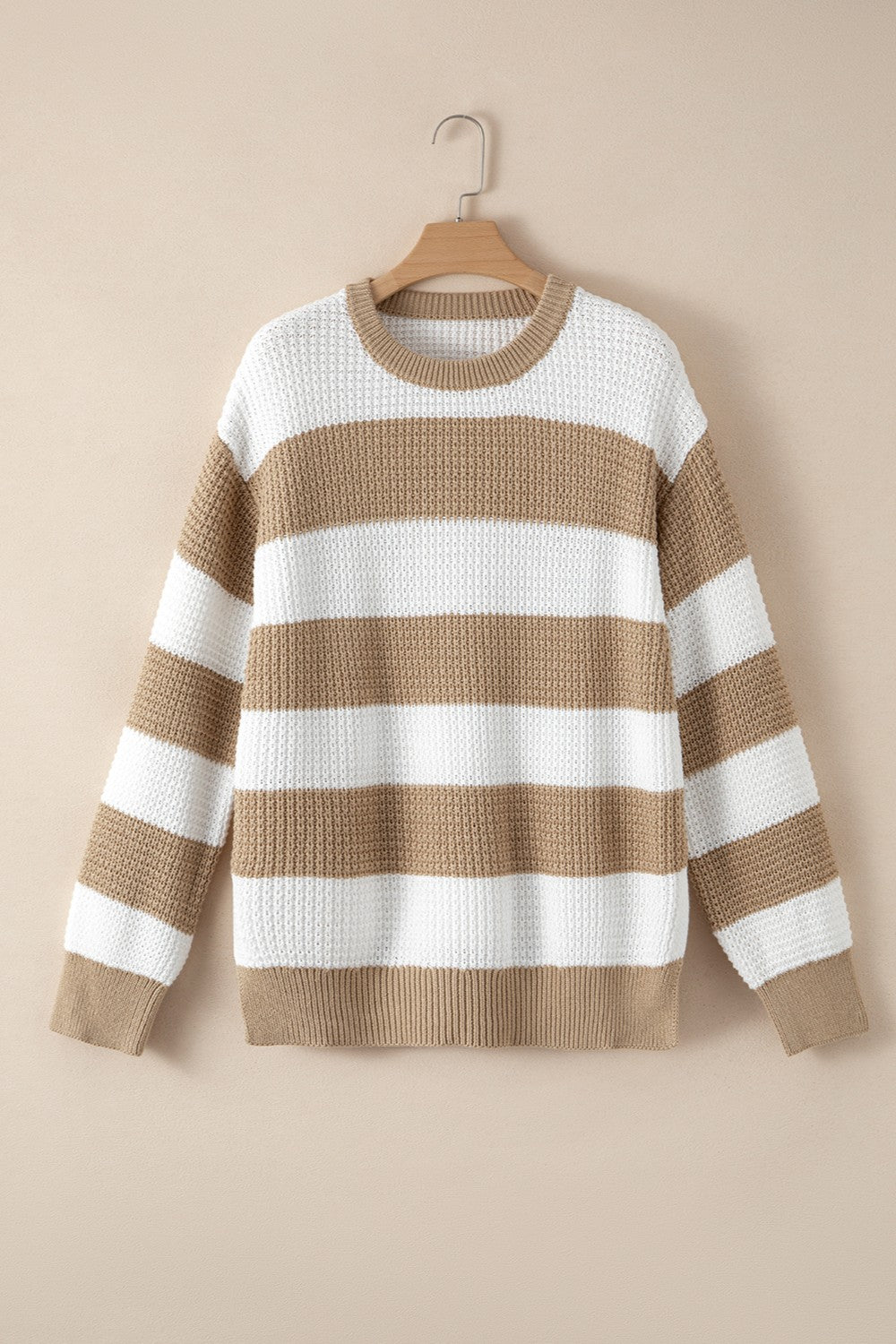 Color Block Round Neck Sweater - Charming Charlie