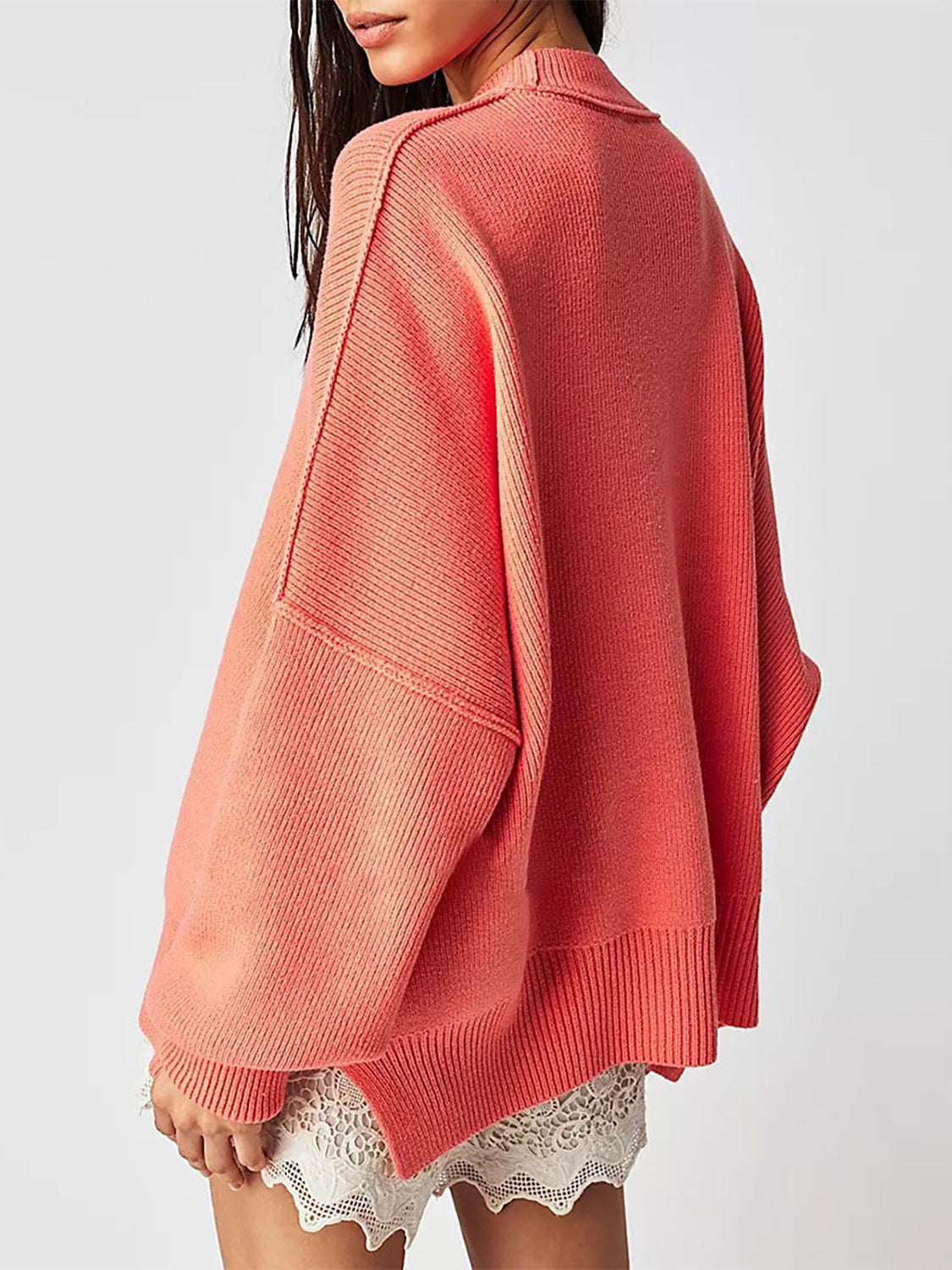 Round Neck Long Sleeve Sweater - Charming Charlie