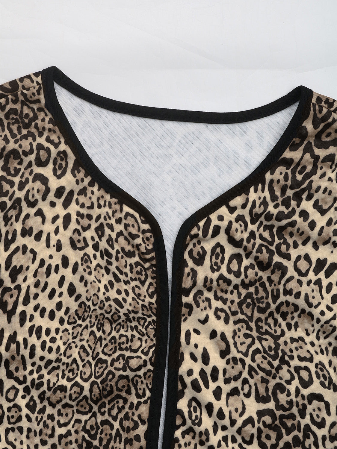 Perfee Leopard Open Front Long Sleeve Jacket - Charming Charlie