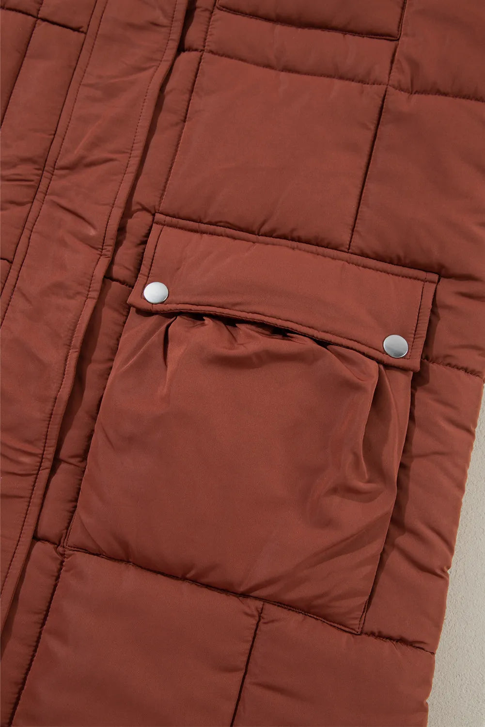 Pocketed Bubble Texture Long Sleeve Longline Winter Coat - Charming Charlie