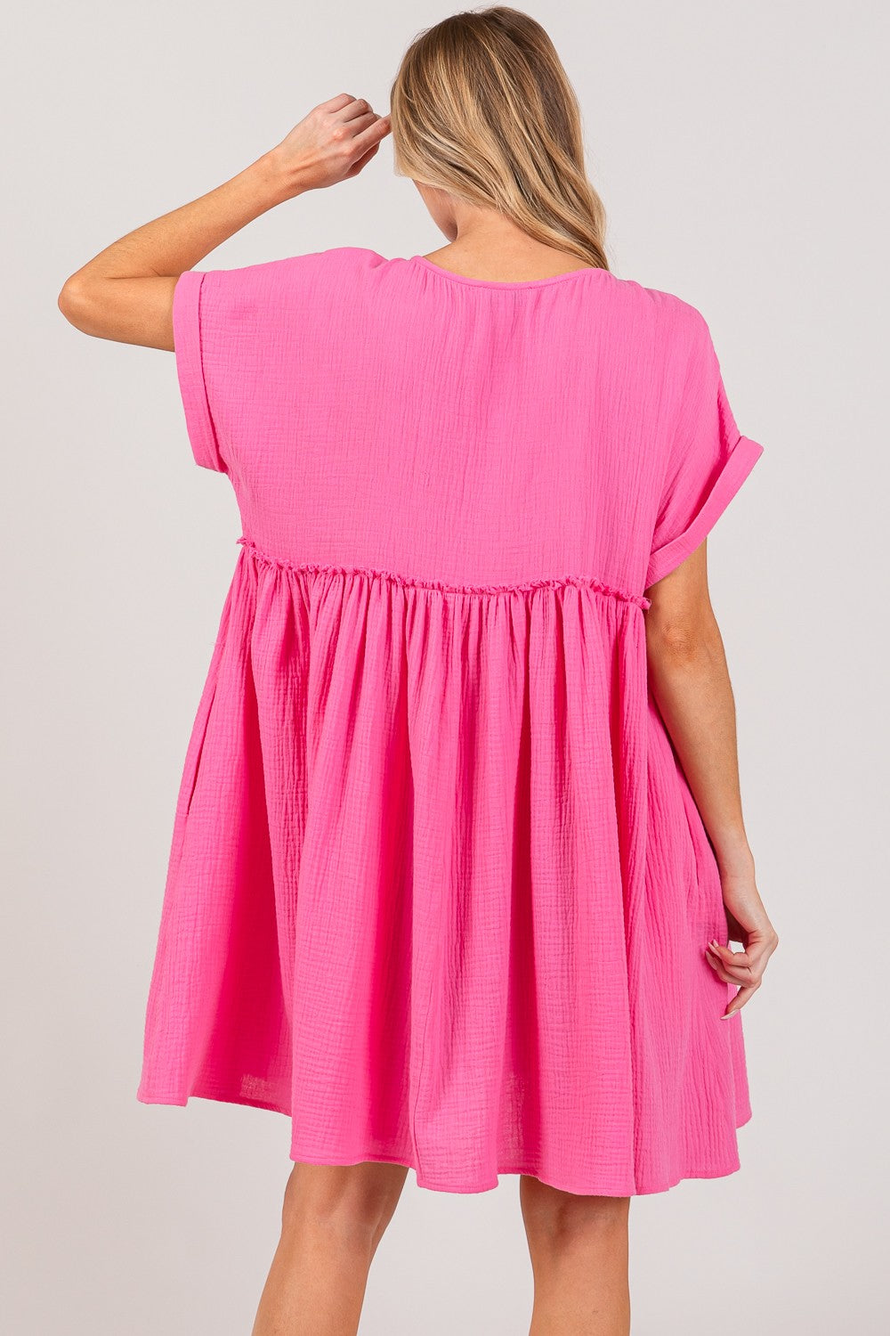 SAGE + FIG Button Up Short Sleeve Dress - Charming Charlie