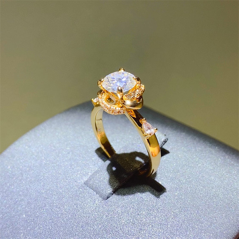 1 Carat Moissanite Zircon 925 Sterling Silver Ring - Charming Charlie