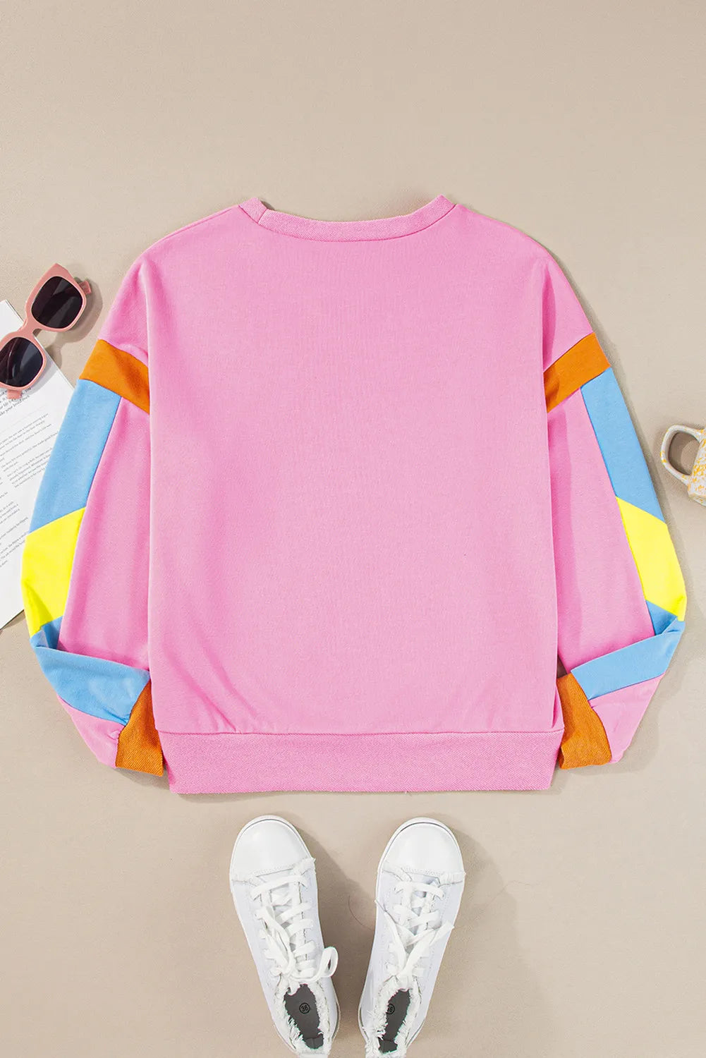 Contrast Football Long Sleeve Sweatshirt - Charming Charlie