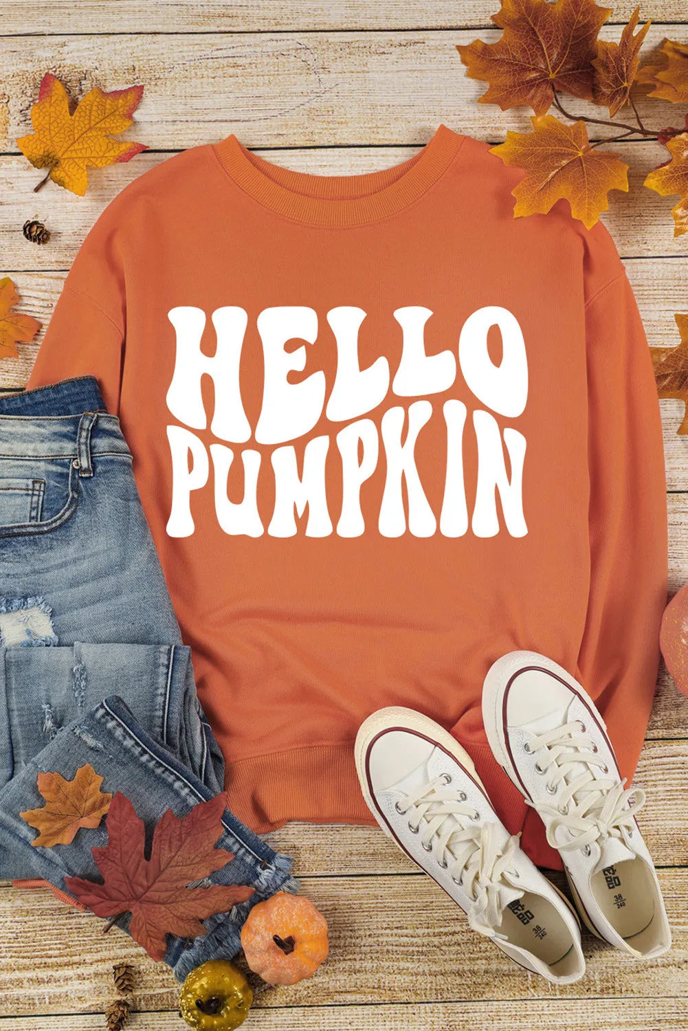 Letter Graphic Round Neck Long Sleeve Sweatshirt - Charming Charlie