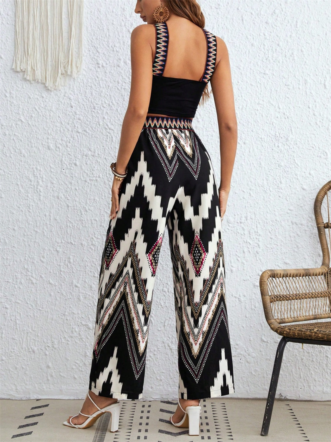 Wide Strap Sleeveless Top and Pants Set - Charming Charlie