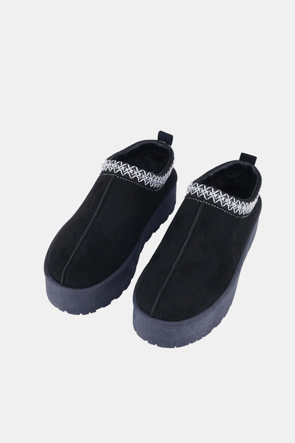 Weeboo Platform Embroidered Trim Slip-On Boots - Charming Charlie