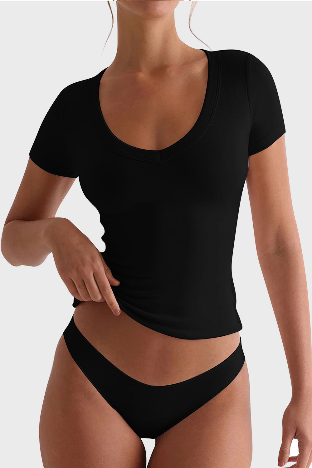 Lovelet Scoop Neck Short Sleeve T-Shirt - Charming Charlie