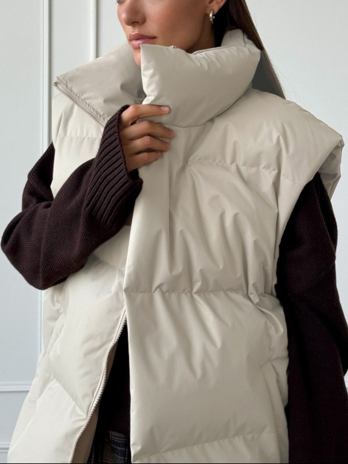 Zip Up Turtleneck Vest Coat - Charming Charlie