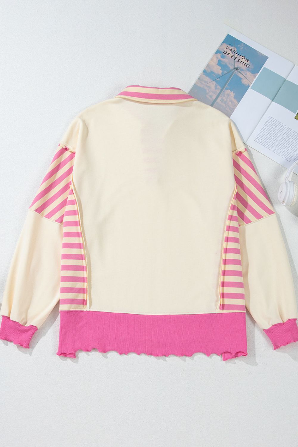 Valentine’s Day Sequin Heart Pattern Long Sleeve Sweatshirt - Charming Charlie