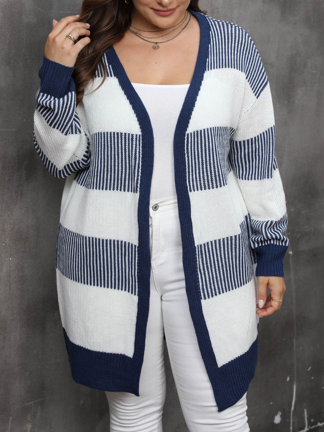 Plus Size Open Front Long Sleeve Cardigan - Charming Charlie