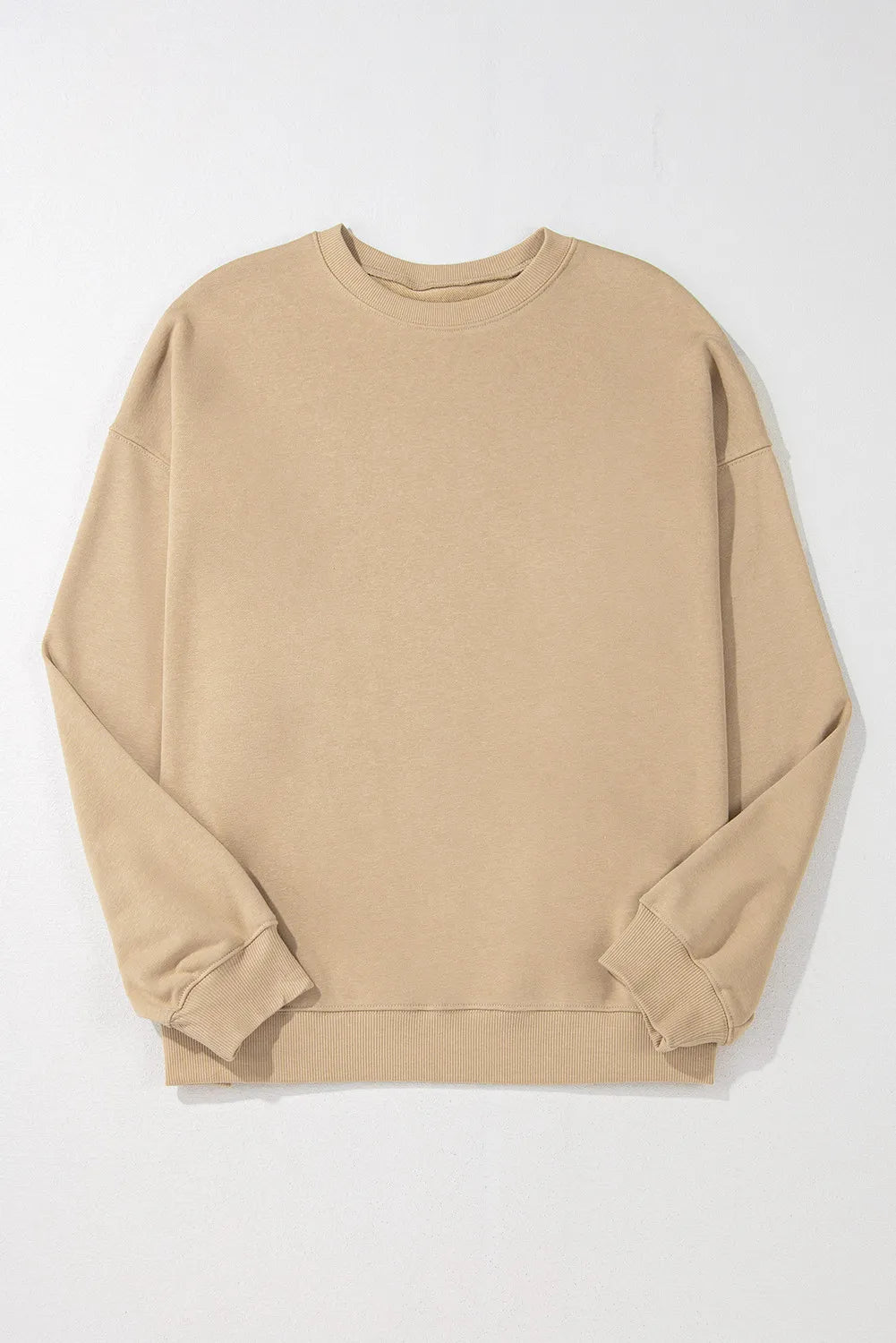 Plus Size Round Neck Long Sleeve Sweatshirt - Charming Charlie