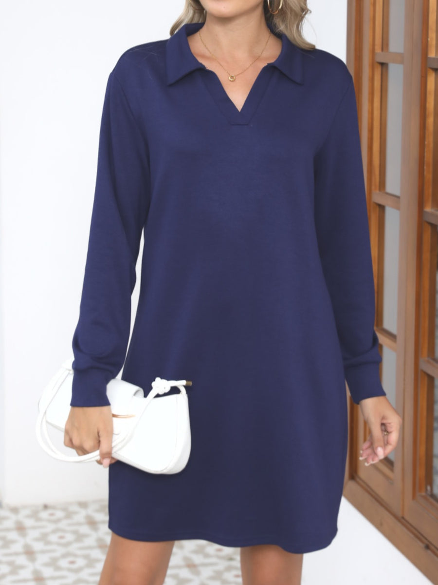 Johnny Collar Pocketed Mini Dress