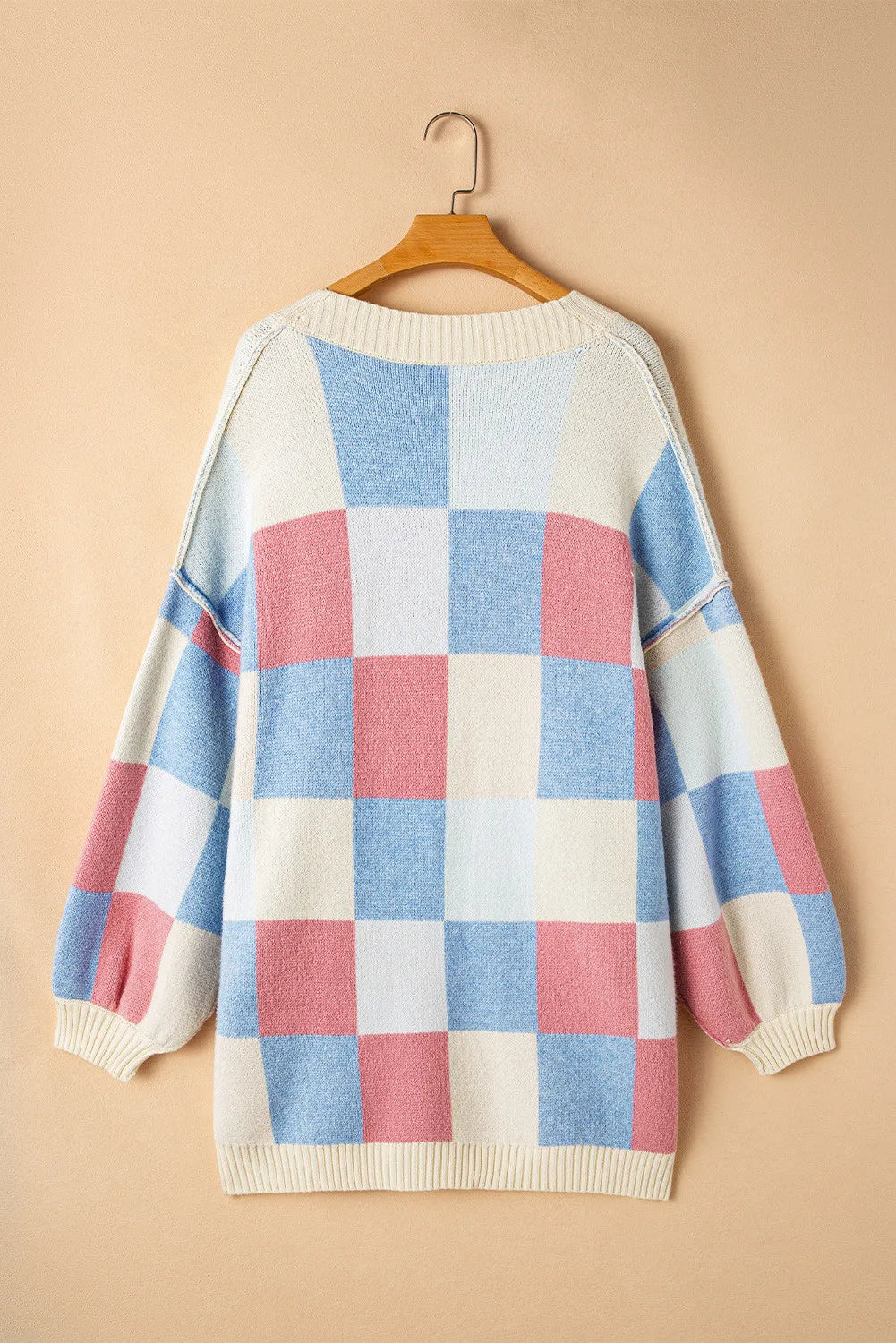 Color Block Open Front Long Sleeve Cardigan - Charming Charlie