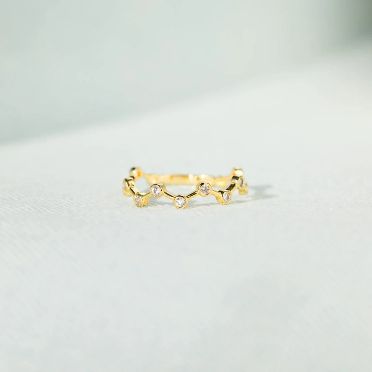 18K Gold-Plated 925 Sterling Silver Zircon Ring - Charming Charlie