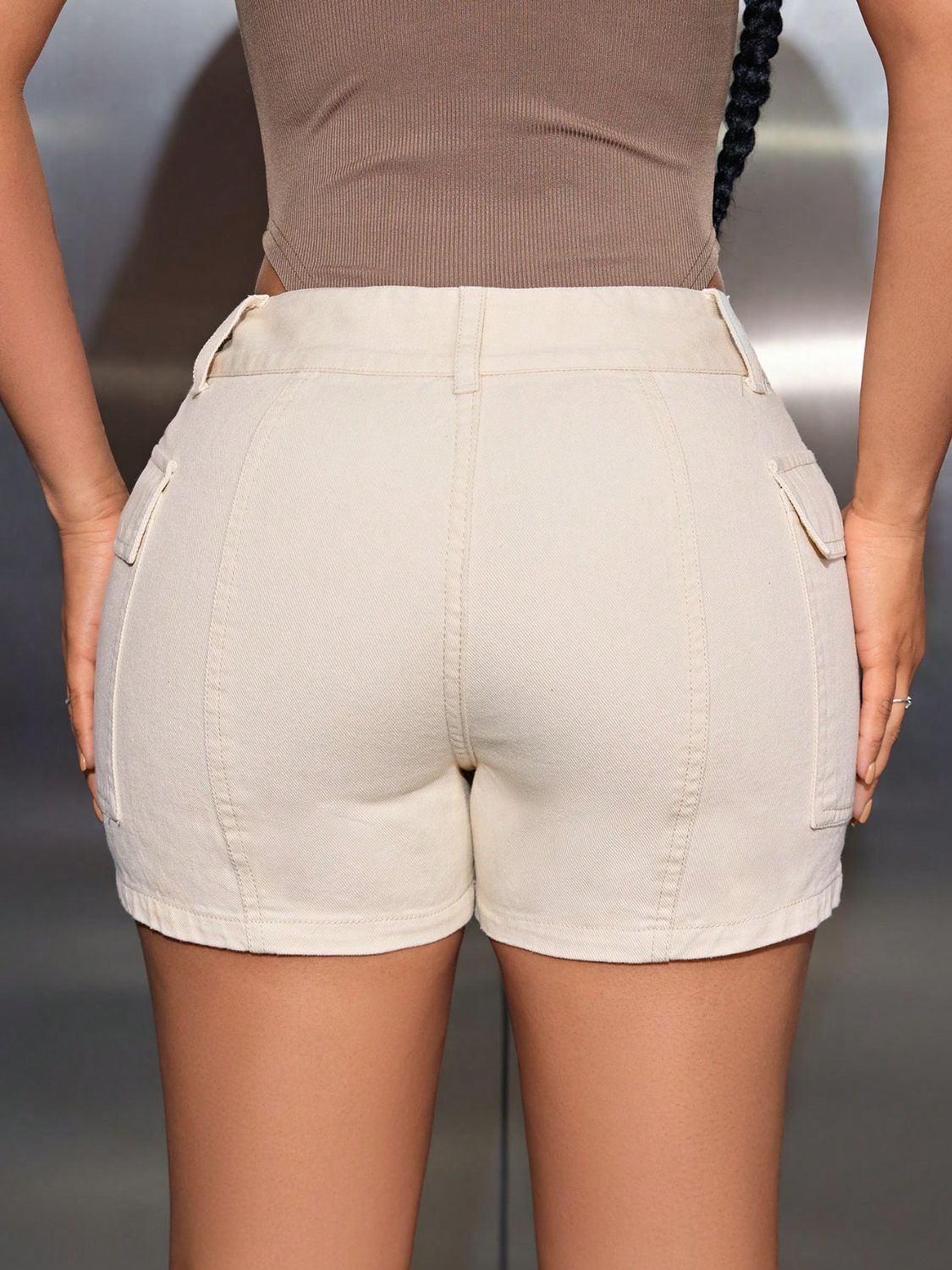 Mid-Rise Waist Denim Shorts with Pockets - Charming Charlie