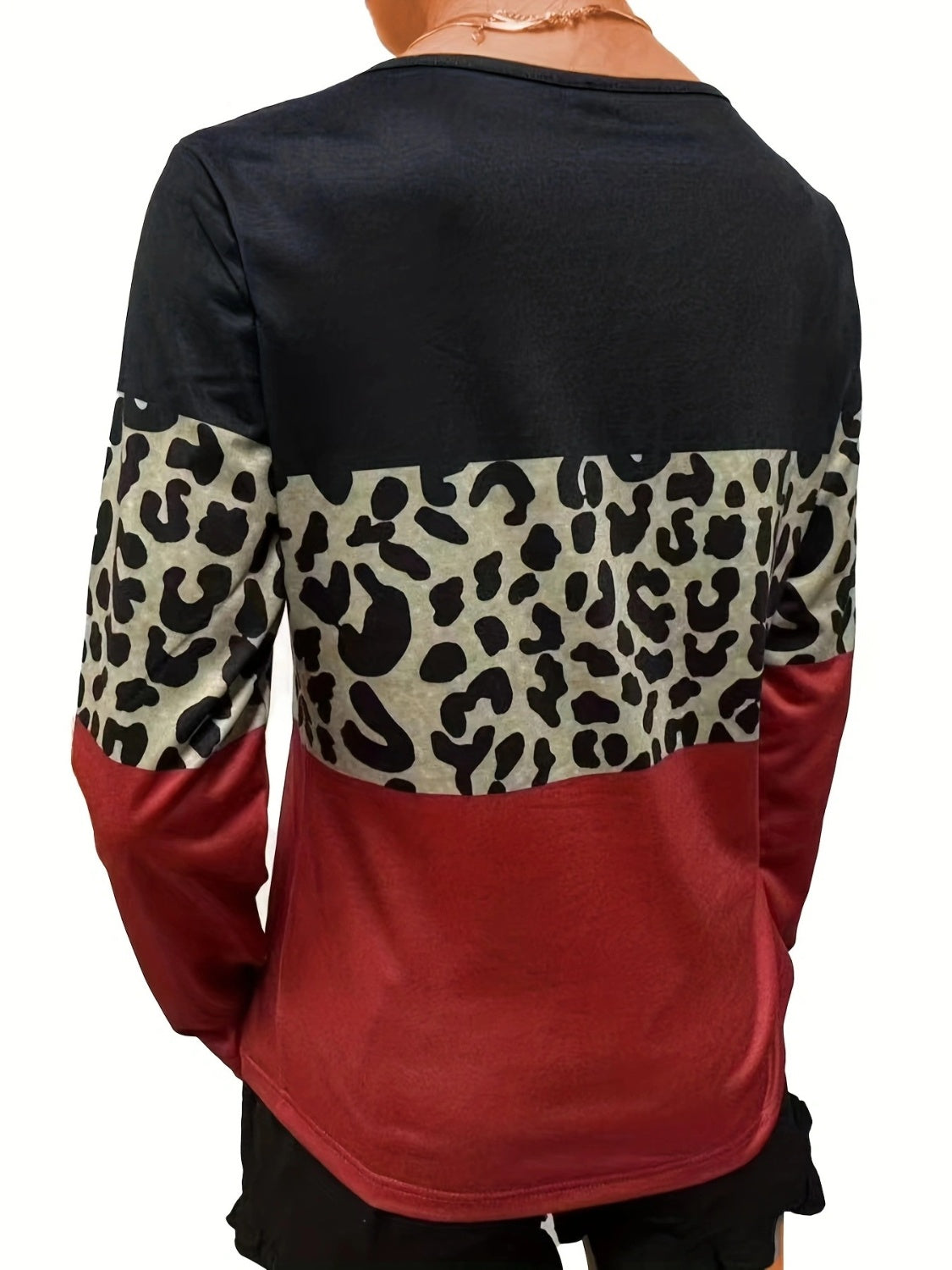 Crisscross Color Block Long Sleeve T-Shirt - Charming Charlie